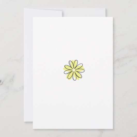 Gele Black Floral Bridal Shower Kaart (Achterkant)