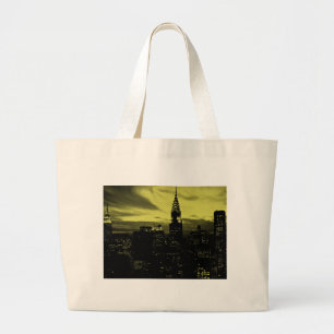 Gele Black New York City Grote Tote Bag
