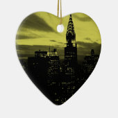 Gele Black New York City Keramisch Ornament (Rechts)