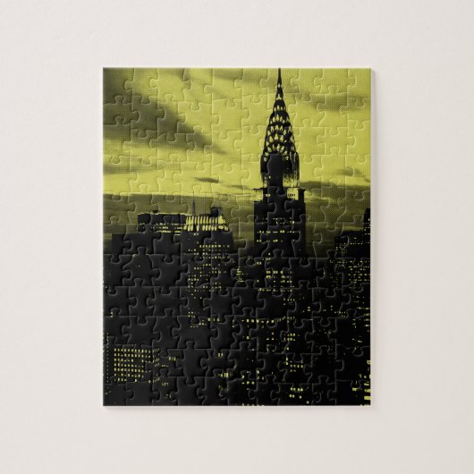 Gele Black New York City Legpuzzel (Verticaal)