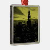 Gele Black New York City Metalen Ornament (Rechts)
