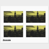 Gele Black New York City Rechthoekige Sticker (Vel)