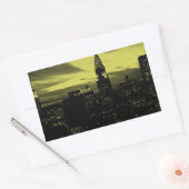 Gele Black New York City Rechthoekige Sticker (Envelop)