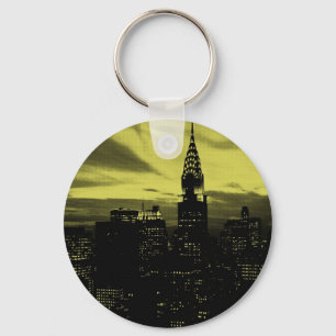 Gele Black New York City Sleutelhanger