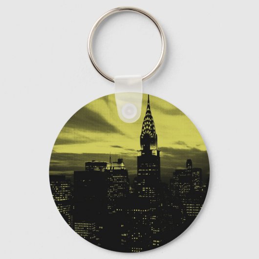 Gele Black New York City Sleutelhanger (Voorkant)