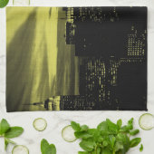 Gele Black New York City Theedoek (Gevouwen)