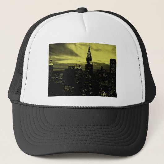 Gele Black New York City Trucker Pet (Voorkant)