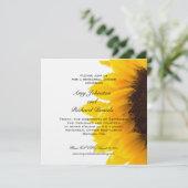 Gele Black Sunflower Rehearsal Dinner Invitation Kaart (Staand voorkant)