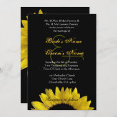 Gele Black Sunflower Weddenschap Premium Metallic Kaart (Voorkant / Achterkant)