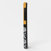 Gele Black White Damask Monogram Letter Case-Mate iPhone Case (Achterkant/links)
