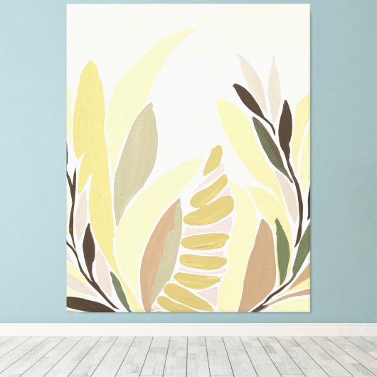 Gele bladeren canvas afdruk (Insitu (Houten vloer))