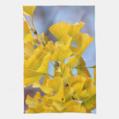 Gele bladeren Ginkgo-boom Theedoek (Verticaal)