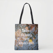 Gele bladeren in de stroom tote bag (Voorkant)