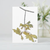 Gele bladeren plat bedankkaartje bedankkaart (Staand voorkant)
