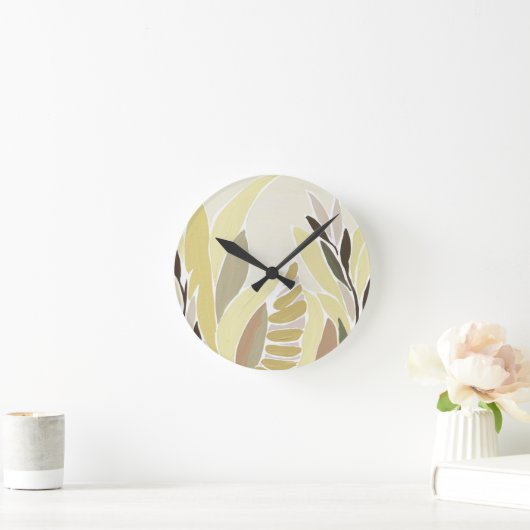 Gele bladeren ronde klok (Huis)