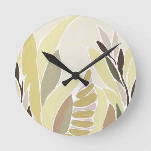 Gele bladeren ronde klok (Voorkant)
