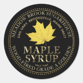 Gele bladreuzenbladmantel ronde sticker (Voorkant)