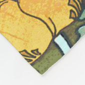 Gele  blauw met blauw fleece deken (Hoek)