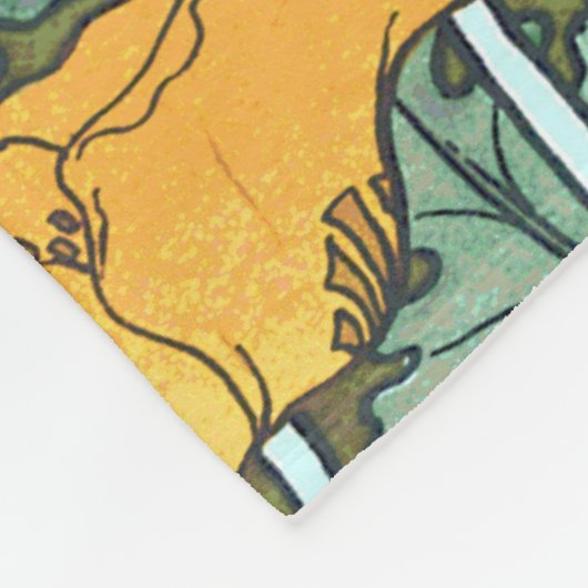 Gele  blauw met blauw fleece deken (Hoek)