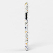 Gele blauwe botanische bloemen Case-Mate iPhone case (Achterkant/rechts)