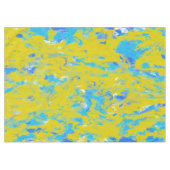 Gele, blauwe en witte rondjes tafelkleed (Voorkant (Horizontaal))