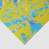 Gele, blauwe en witte rondjes tissuepapier (Detail)