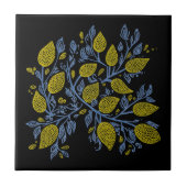 Gele, blauwe en zwarte citroendruiven tegel tegeltje (Voorkant)