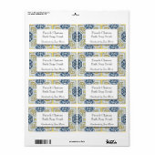 Gele Blauwe Geometrische Tegels Aangepaste Zeep La Etiket (Full Sheet)