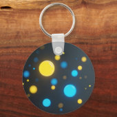 Gele Blauwe Gloeiende Bollen Sleutelhanger (Achterkant)