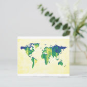 Gele Blauwe Groene Stripes Kaart (Staand voorkant)