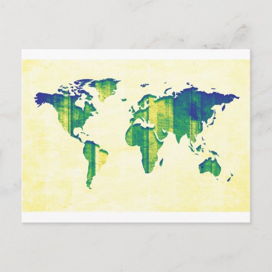 Gele Blauwe Groene Stripes Kaart (Voorkant)