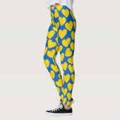 Gele blauwe harten achtergrond leggings (Links)