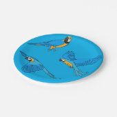 Gele blauwe Macaw Papieren Bordje (Gekanteld)