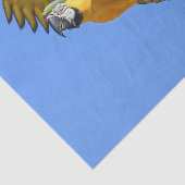 Gele blauwe Macaw Tissuepapier (Detail)