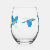 Gele blauwe Macaw Wijnglas Zonder Voet (Voorkant)