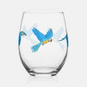 Gele blauwe Macaw Wijnglas Zonder Voet (Links)