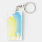 Gele blauwe oekraïense vlag verenigd in citaat sleutelhanger (achterkant)