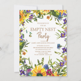 Gele blauwe Paarse Floral Lege Nest Party Kaart