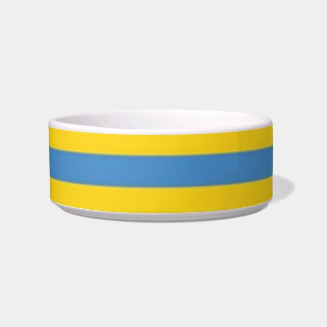 Gele blauwe Pet Bowl Voerbakje (Voorkant)
