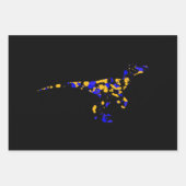 Gele Blauwe Raptor Spatverf Inpakpapier Vel (Voorkant 2)