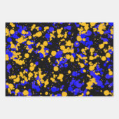 Gele Blauwe Raptor Spatverf Inpakpapier Vel (Voorkant)