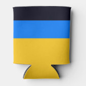 Gele blauwe strepen blikjeskoeler (Voorkant)