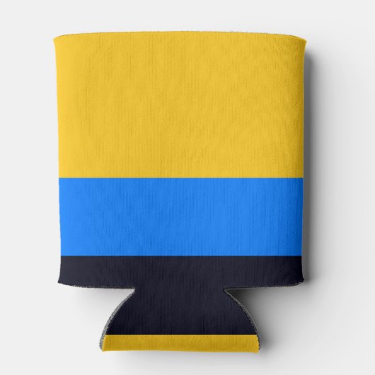 Gele blauwe strepen blikjeskoeler (Achterkant)