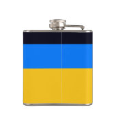 Gele blauwe strepen heupfles (Achterkant)