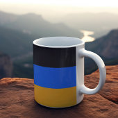 Gele blauwe strepen koffiemok