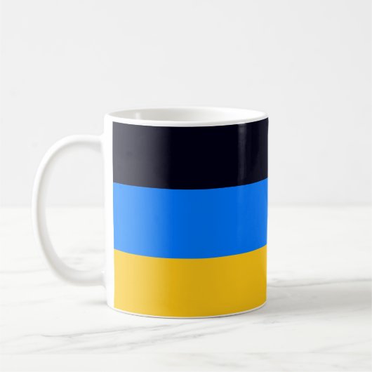 Gele blauwe strepen koffiemok (Links)