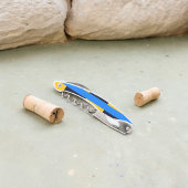 Gele blauwe strepen kurkentrekker