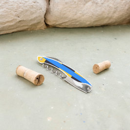 Gele blauwe strepen kurkentrekker