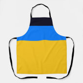 Gele blauwe strepen schort (Voorkant)