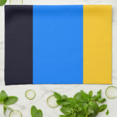 Gele blauwe strepen theedoek (Gevouwen)